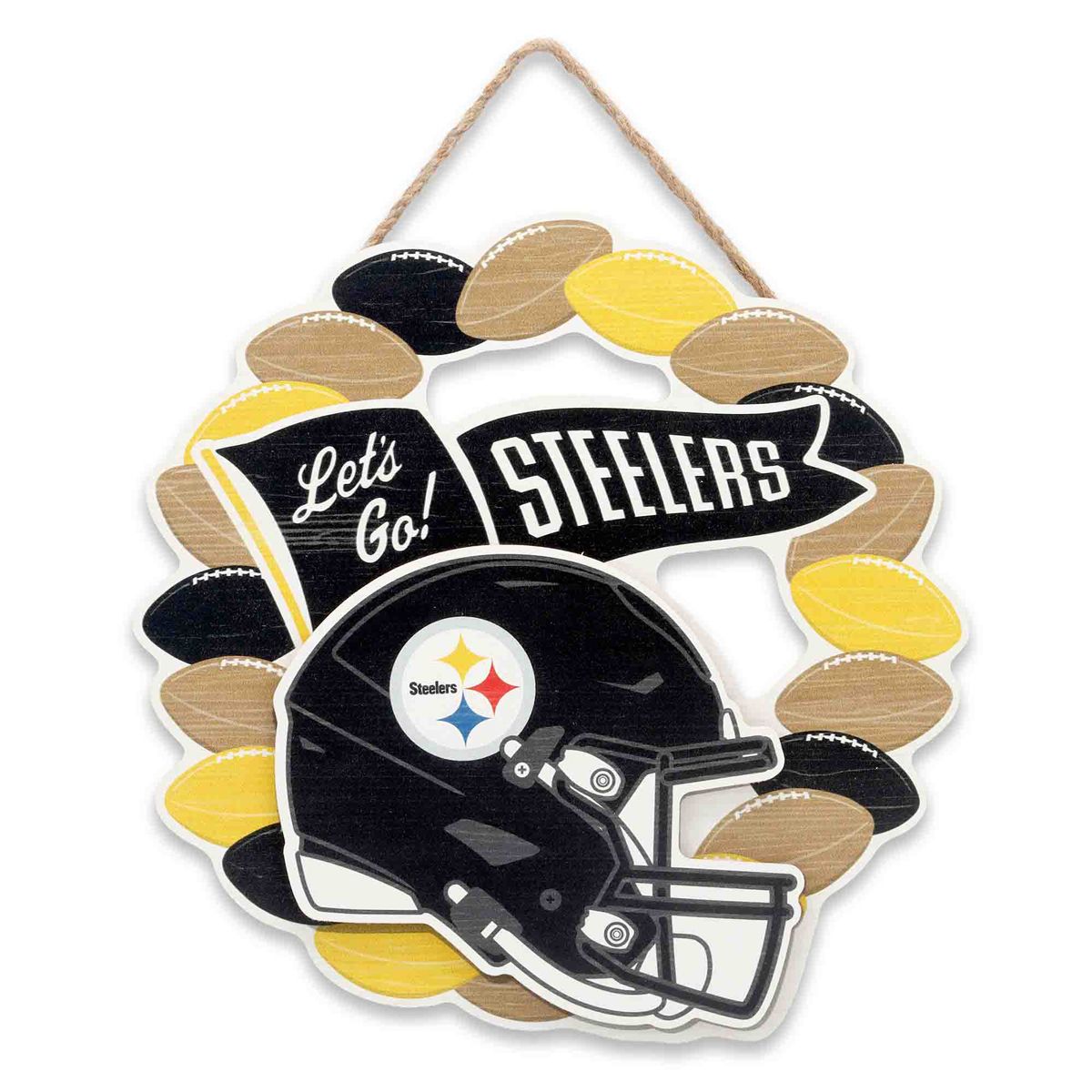 Pittsburgh Steelers 15"x15" Wreath Sign