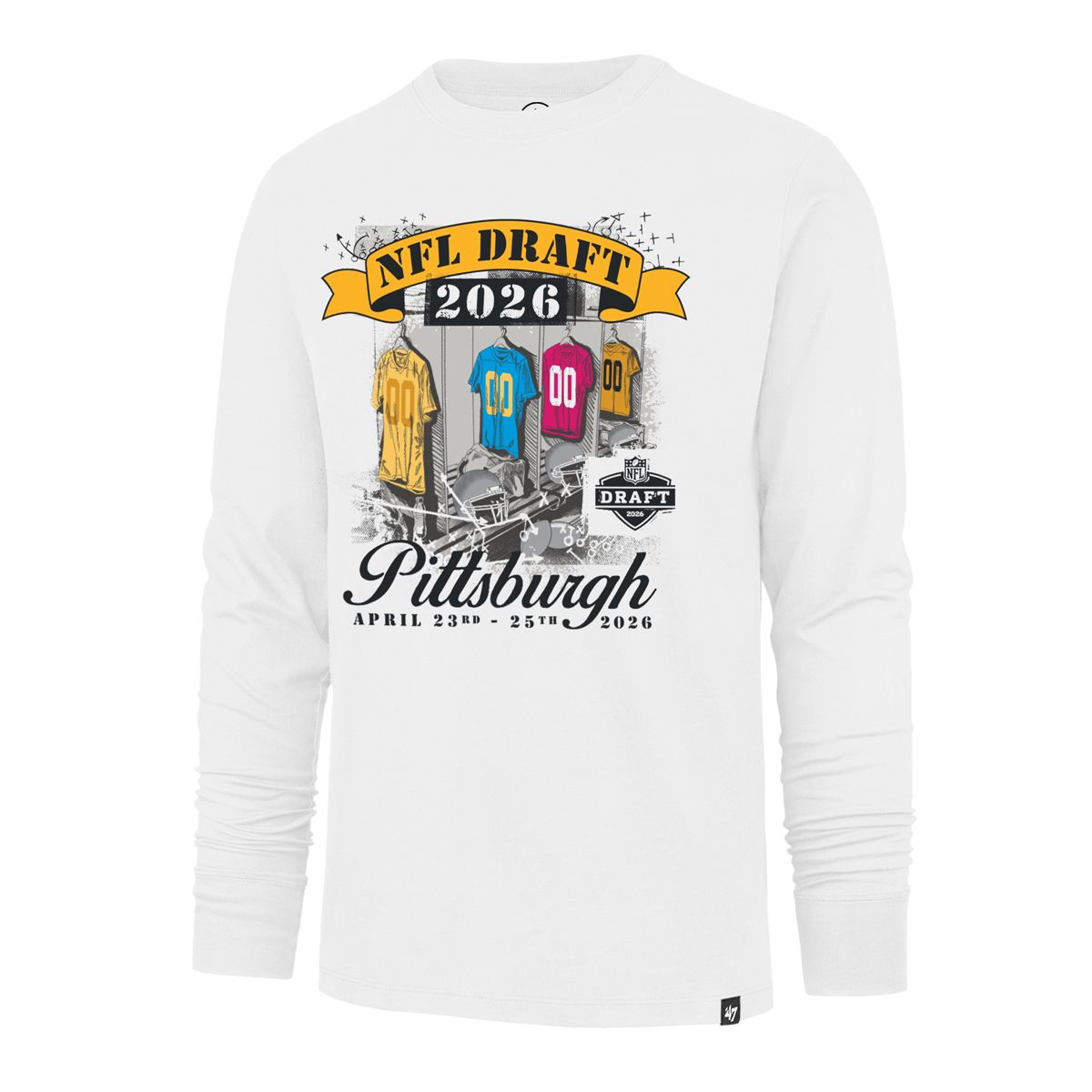 Pittsburgh Steelers Men's '47 Brand Draft Franklin Long Sleeve T-Shirt