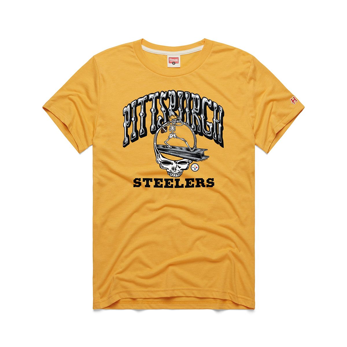 Pittsburgh Steelers Men's Homage Grateful Dead Short Sleeve T-Shirt 1 Pittsburgh Steelers Men's Homage Grateful Dead Short Sleeve T-Shirt