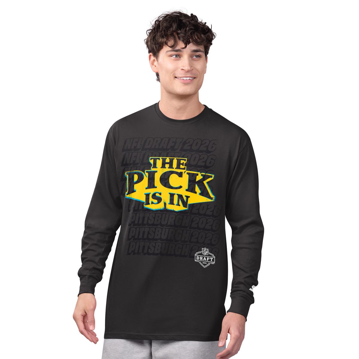 Pittsburgh Steelers Men's GIII Draft Half Time Long Sleeve T-Shirt