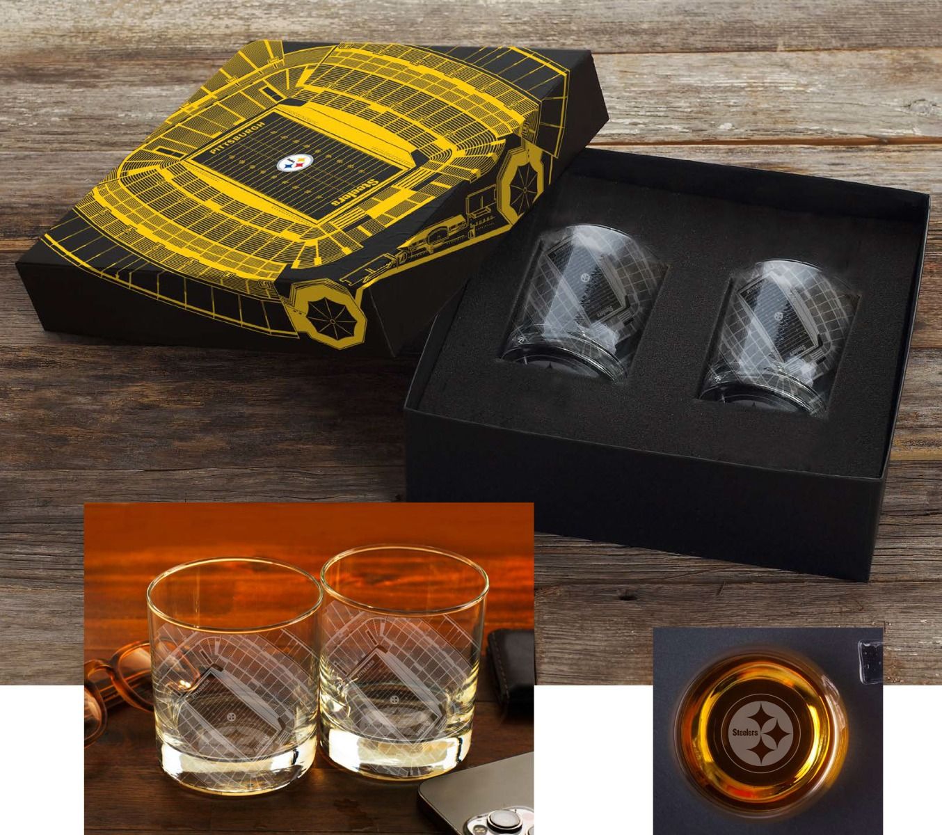 Pittsburgh Steelers Wendell August Forge Stadium 2-Piece Rocks Set