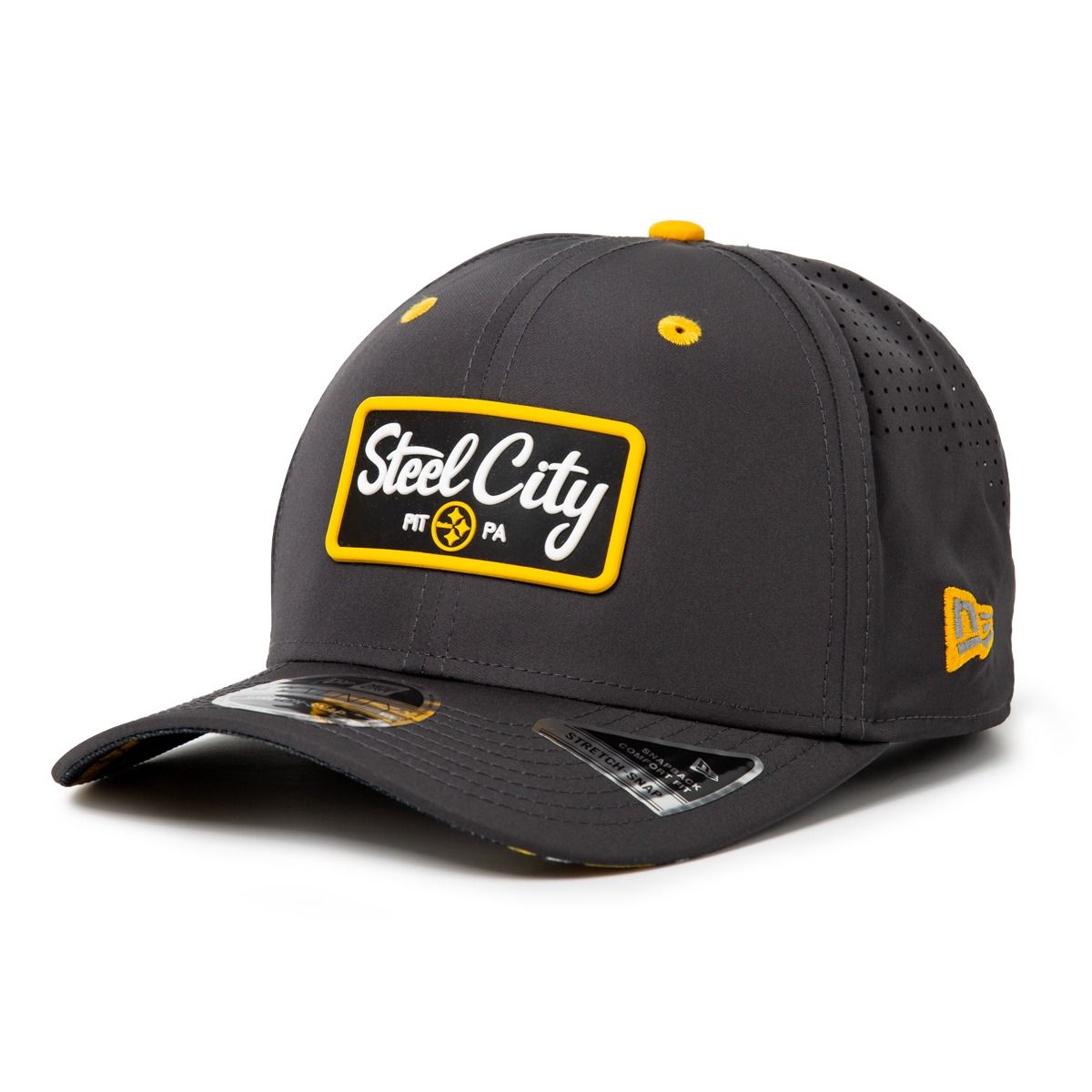 Pittsburgh Steelers New Era 9SEVENTY Steel City Rectangle Grey Hat 2 Pittsburgh Steelers New Era 9SEVENTY Steel City Rectangle Grey Hat