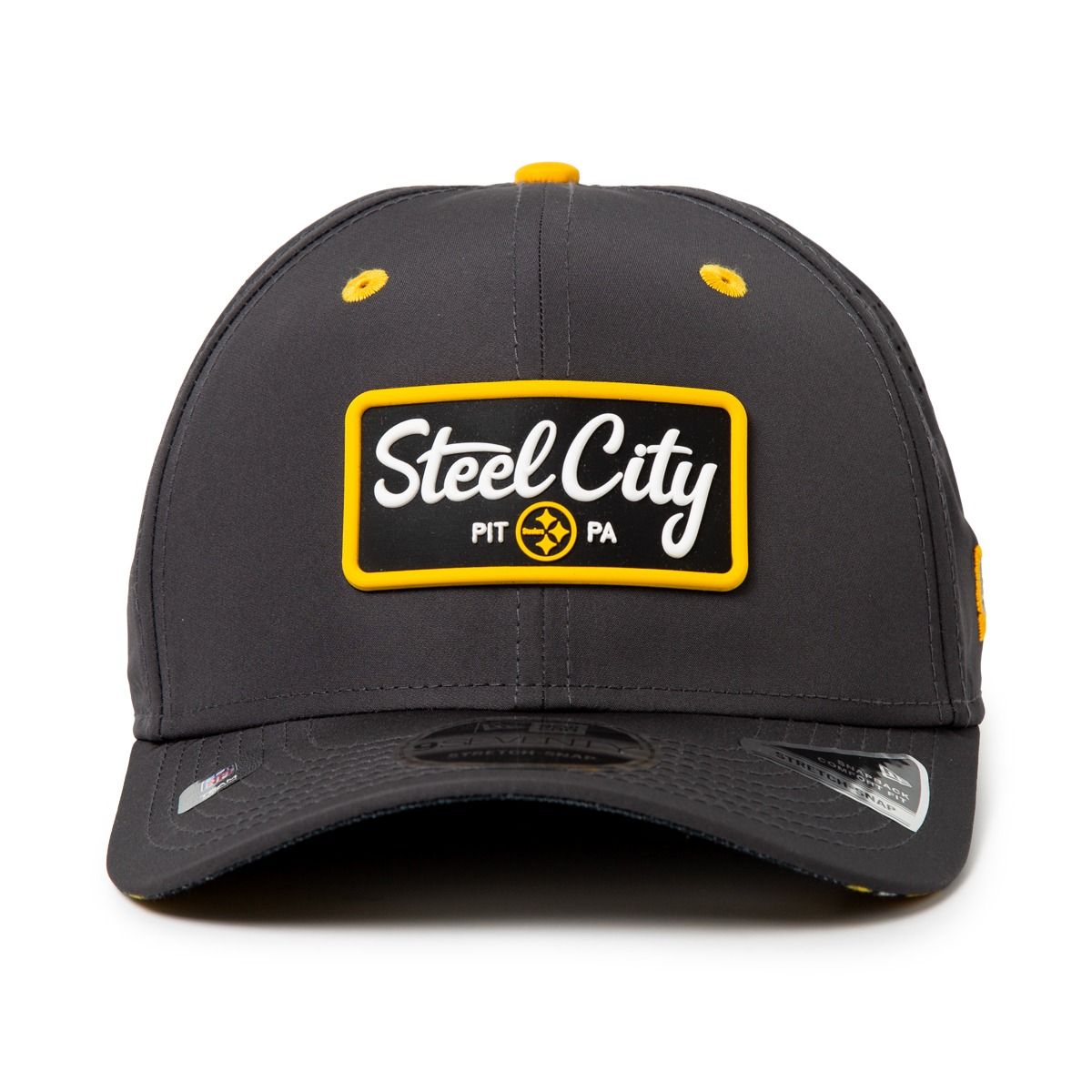 Pittsburgh Steelers New Era 9SEVENTY Steel City Rectangle Grey Hat 3 Pittsburgh Steelers New Era 9SEVENTY Steel City Rectangle Grey Hat