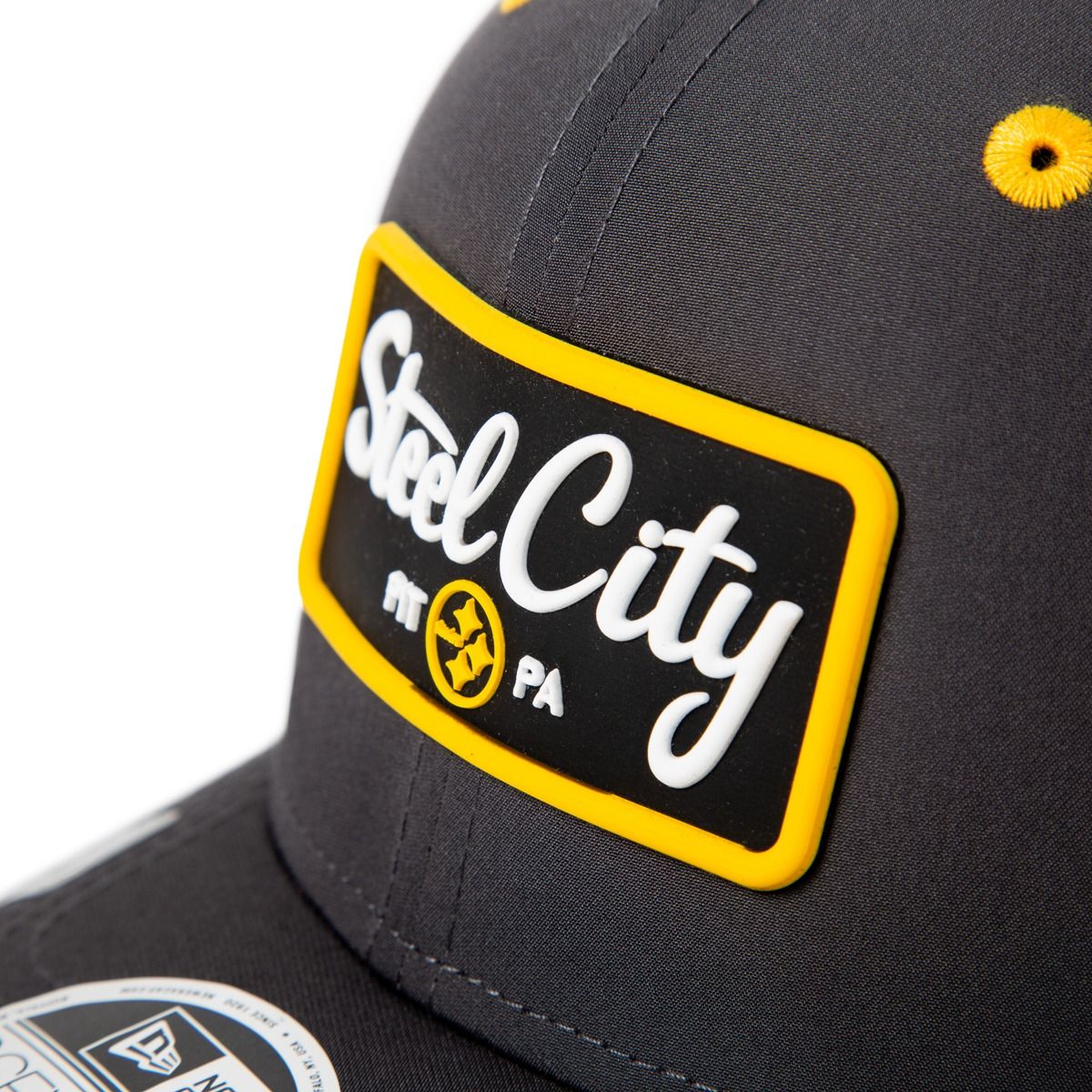 Pittsburgh Steelers New Era 9SEVENTY Steel City Rectangle Grey Hat 6 Pittsburgh Steelers New Era 9SEVENTY Steel City Rectangle Grey Hat