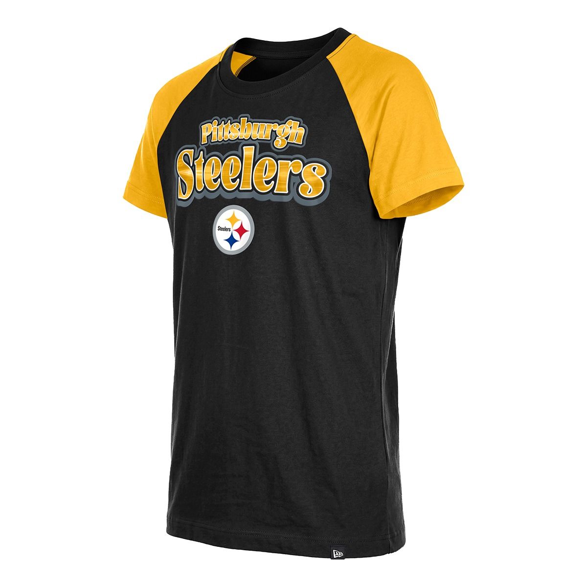 Pittsburgh Steelers Girl's Bubble Raglan Short Sleeve T-Shirt