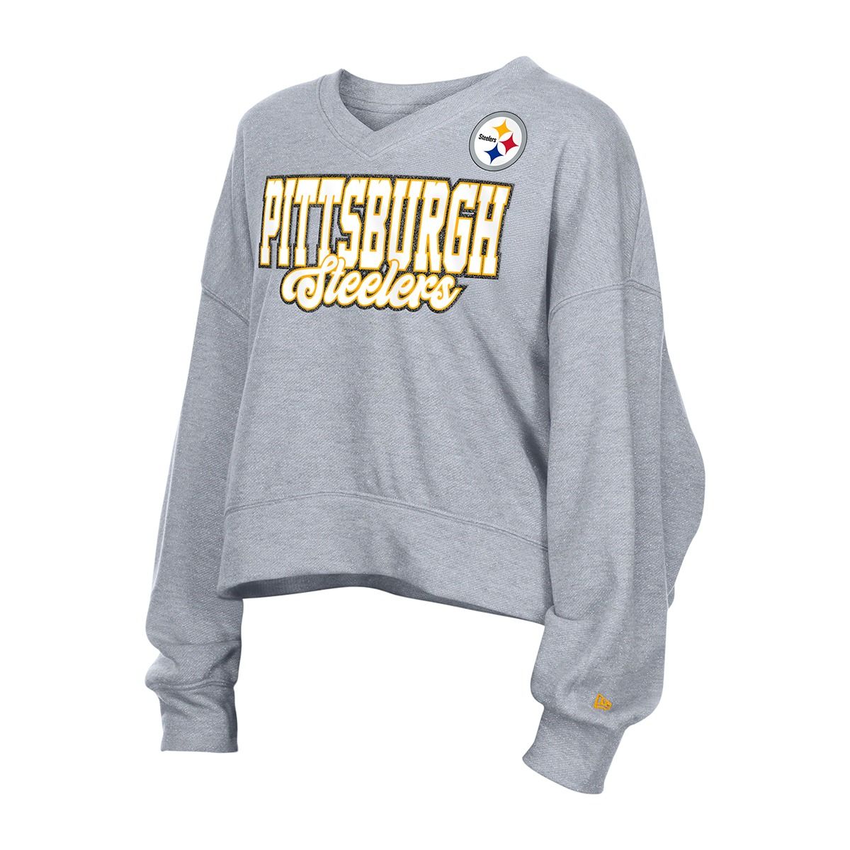 Pittsburgh Steelers Women's New Era Fan Collection V-neck Sweatshirt