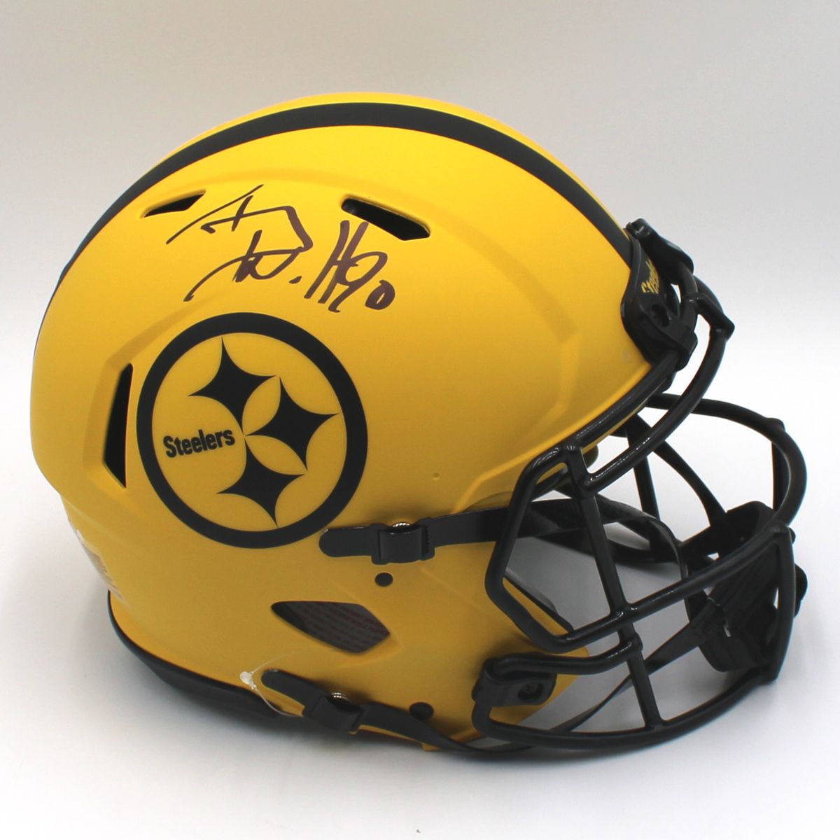 Pittsburgh Steelers #90 TJ Watt Autographed Riddell Authentic Rave Full-Size Helmet 1 Pittsburgh Steelers #90 TJ Watt Autographed Riddell Authentic Rave Full-Size Helmet