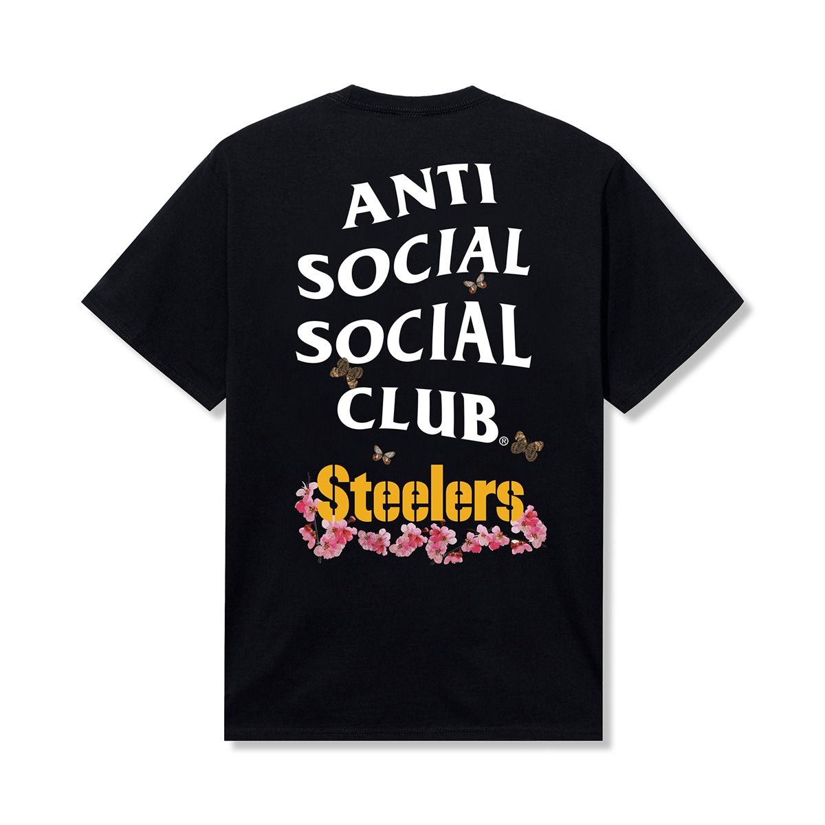 Pittsburgh Steelers Men's Anti Social Social Club Team Blossom T-Shirt 2 Pittsburgh Steelers Men's Anti Social Social Club Team Blossom T-Shirt