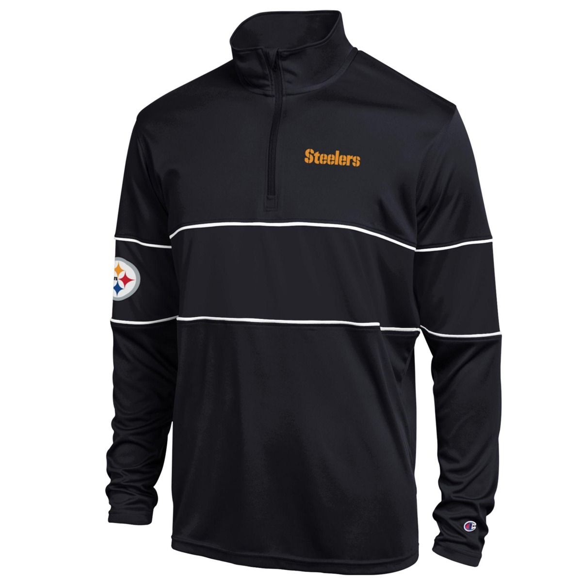 Pittsburgh Steelers Men's Champion Piped 1/4 Zip 1 Pittsburgh Steelers Men's Champion Piped 1/4 Zip