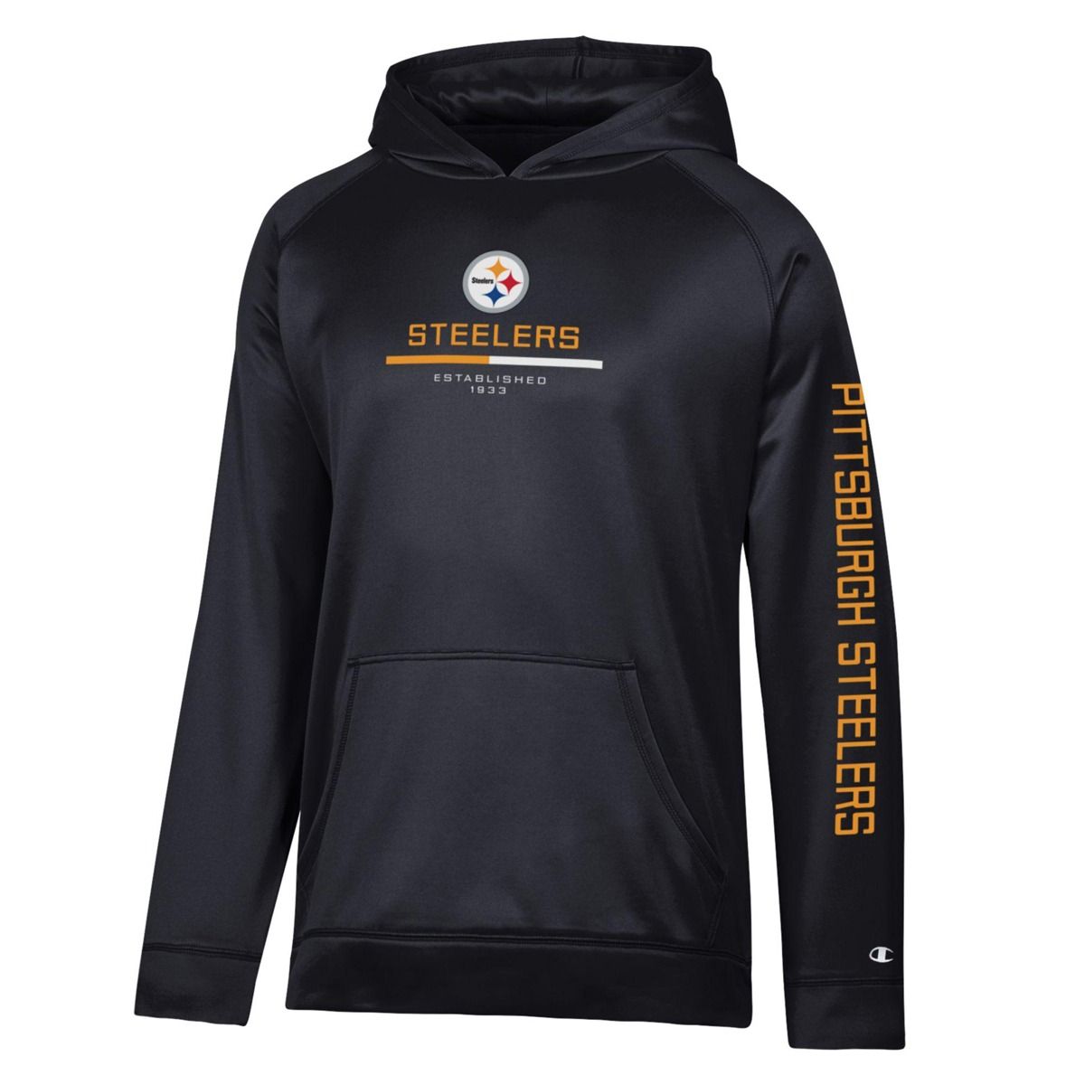 Pittsburgh Steelers Men's Champion Black Performance Pullover Hoodie