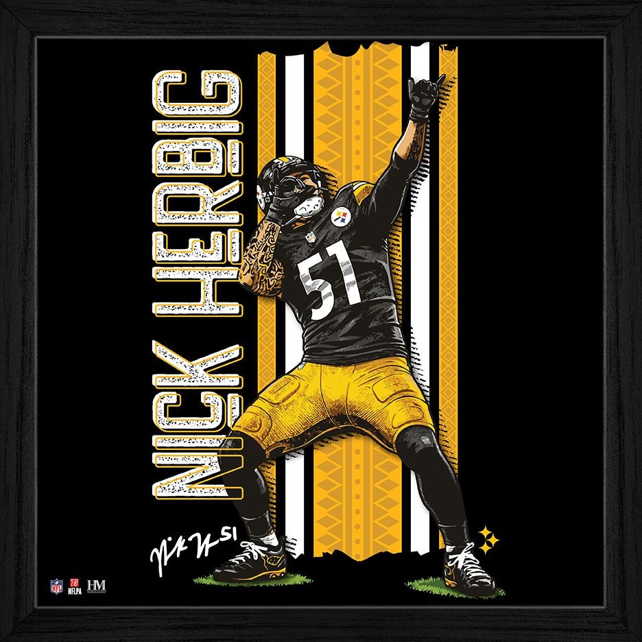 Pittsburgh Steelers #51 Nick Herbig Impact 13" x 13" Framed Photo