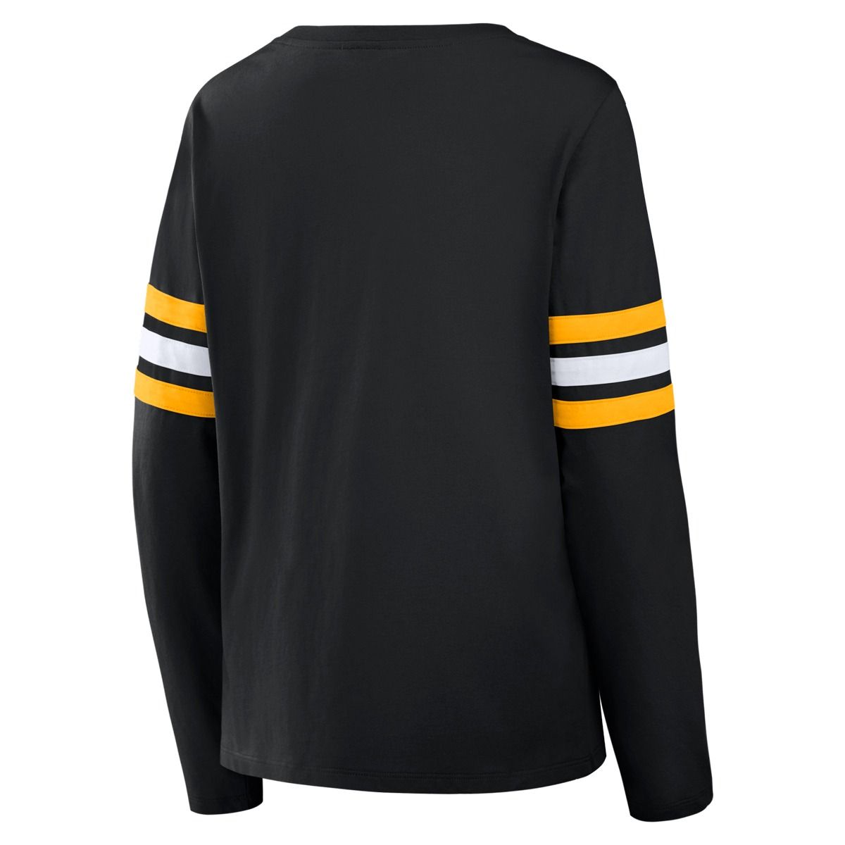Pittsburgh Steelers Women's Nike Lace Up Sleeve Stripe Long Sleeve T-Shirt 2 Pittsburgh Steelers Women's Nike Lace Up Sleeve Stripe Long Sleeve T-Shirt