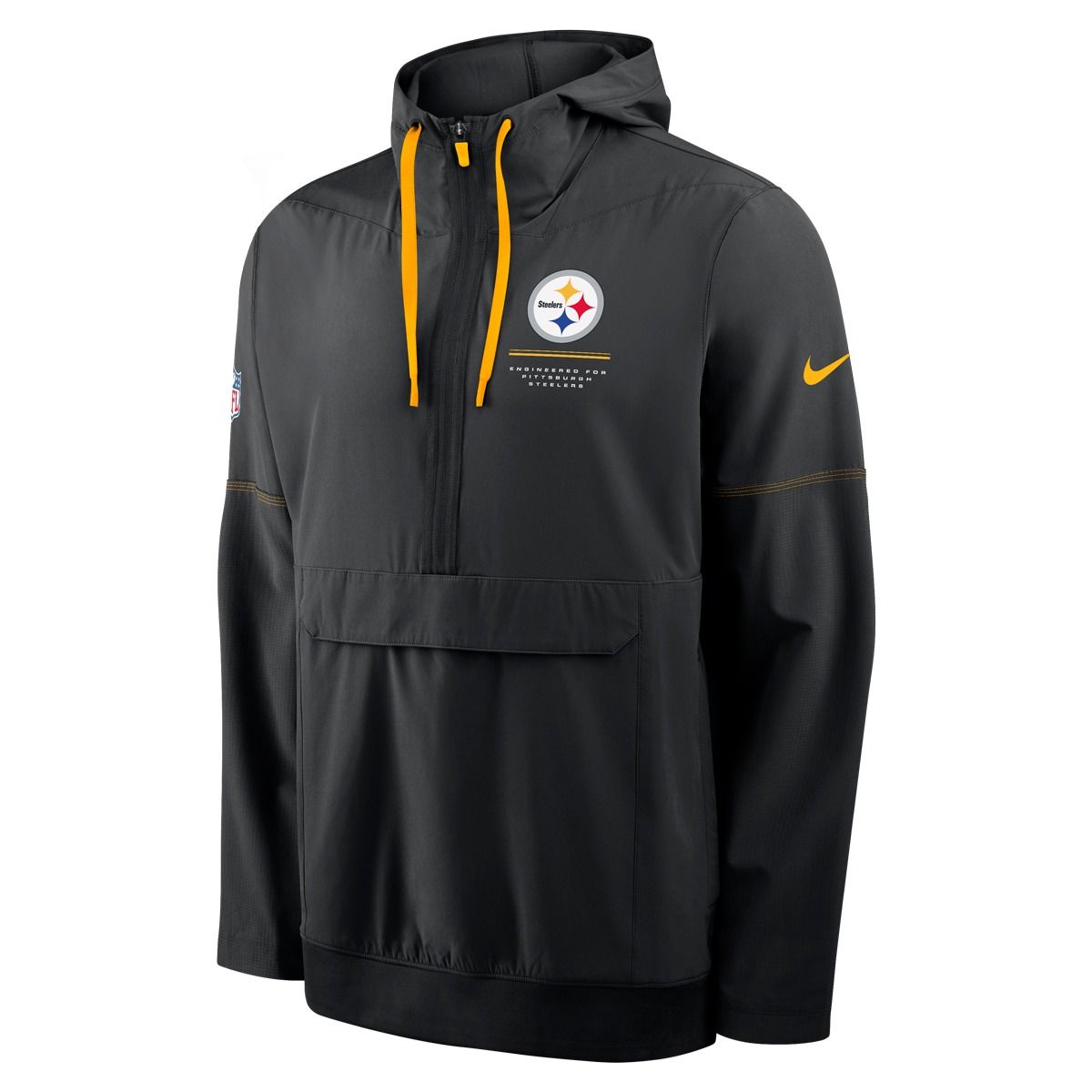 Pittsburgh Steelers Men's Nike Anorak Black Lightweight Hooded Jacket