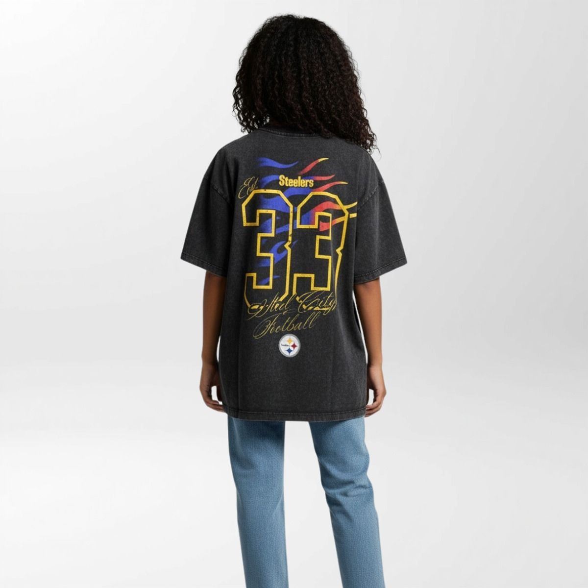 Pittsburgh Steelers Wild Collective Hypocycloid Flames Short Sleeve T-Shirt