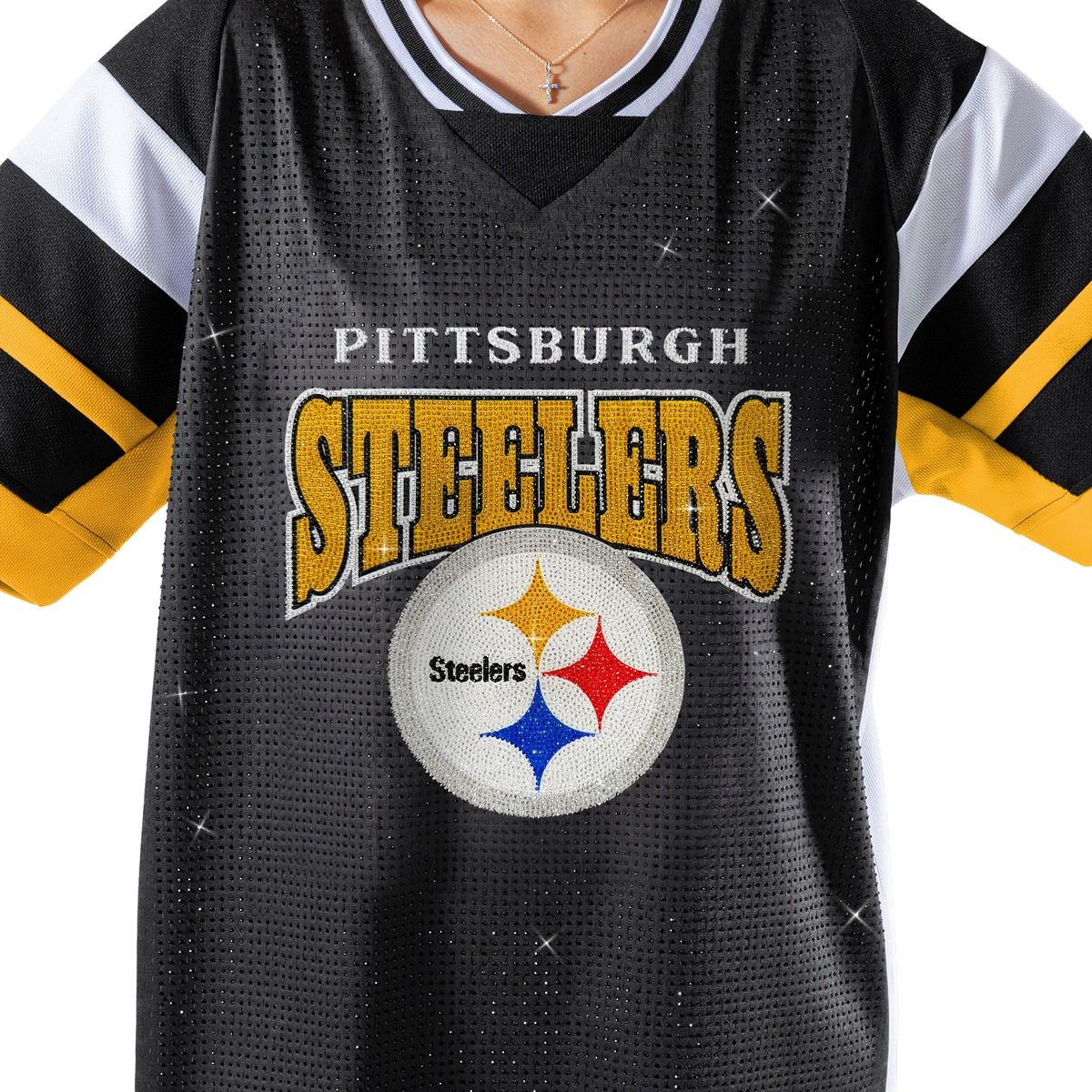 Pittsburgh Steelers Women's Gameday Couture Amped Up Rhinestone Fashion Jersey 4 Pittsburgh Steelers Women's Gameday Couture Amped Up Rhinestone Fashion Jersey