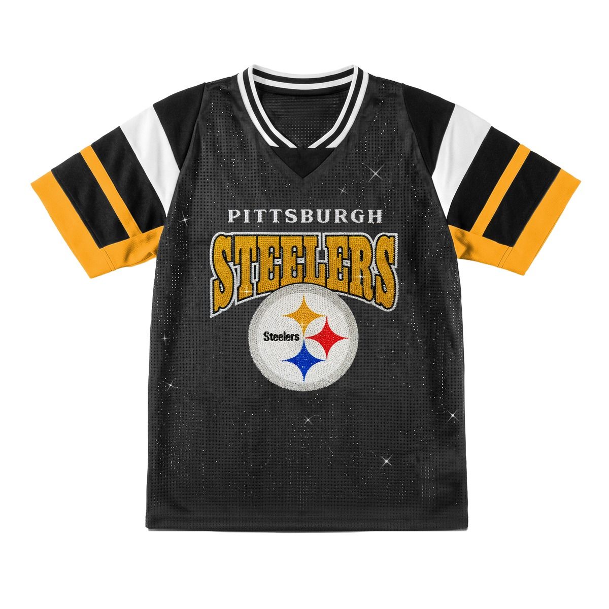 Pittsburgh Steelers Women's Gameday Couture Amped Up Rhinestone Fashion Jersey 5 Pittsburgh Steelers Women's Gameday Couture Amped Up Rhinestone Fashion Jersey