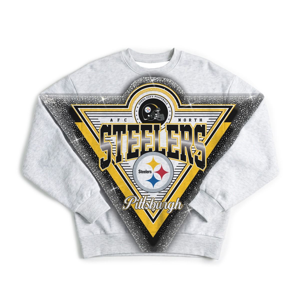 Pittsburgh Steelers Women's Gameday Couture Chasing Victory Rhinestone Spray Crew Sweatshirt 13 Pittsburgh Steelers Women's Gameday Couture Chasing Victory Rhinestone Spray Crew Sweatshirt