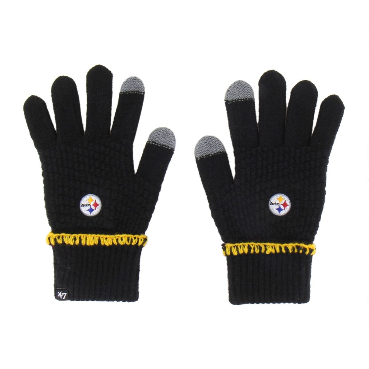 Pittsburgh Steelers Women's '47 Brand Blanket Stitch Gloves 12 Pittsburgh Steelers Women's '47 Brand Blanket Stitch Gloves