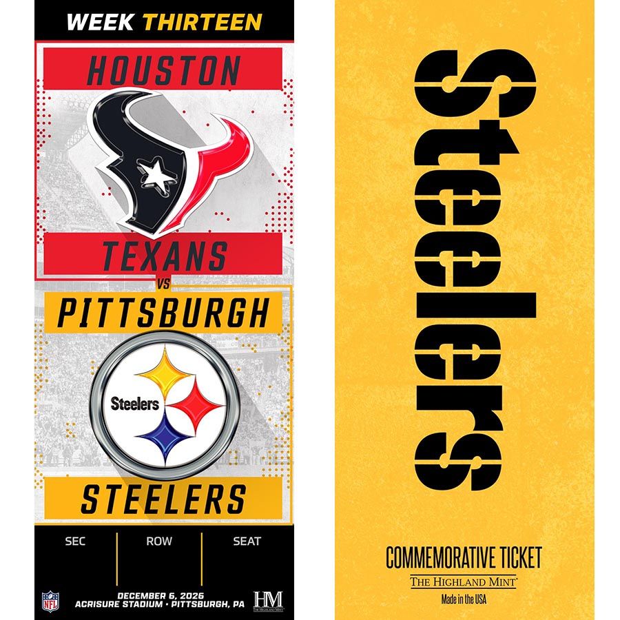 Pittsburgh Steelers vs. Houston Texans 12/6/26 Personalized Ticket of the Game 2 Pittsburgh Steelers vs. Houston Texans 12/6/26 Personalized Ticket of the Game
