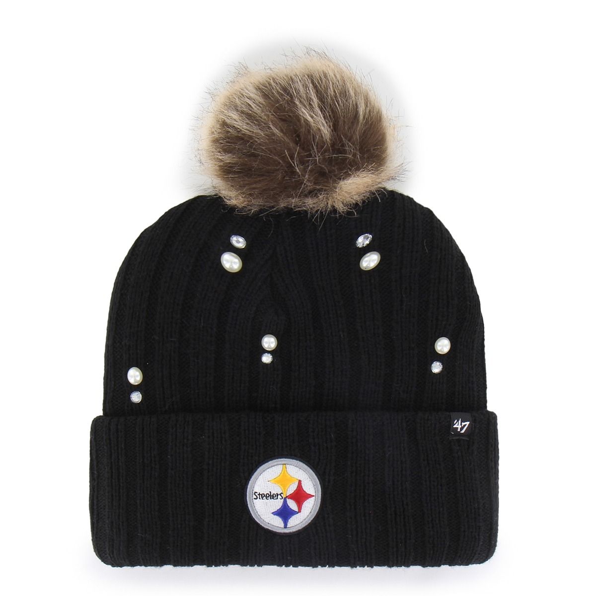 Pittsburgh Steelers Women's '47 Brand Pearl Knit Hat 3 Pittsburgh Steelers Women's '47 Brand Pearl Knit Hat