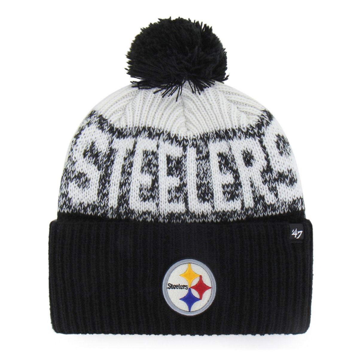 Pittsburgh Steelers '47 brand Primary Logo Bone Chill Knit Hat 4 Pittsburgh Steelers '47 brand Primary Logo Bone Chill Knit Hat