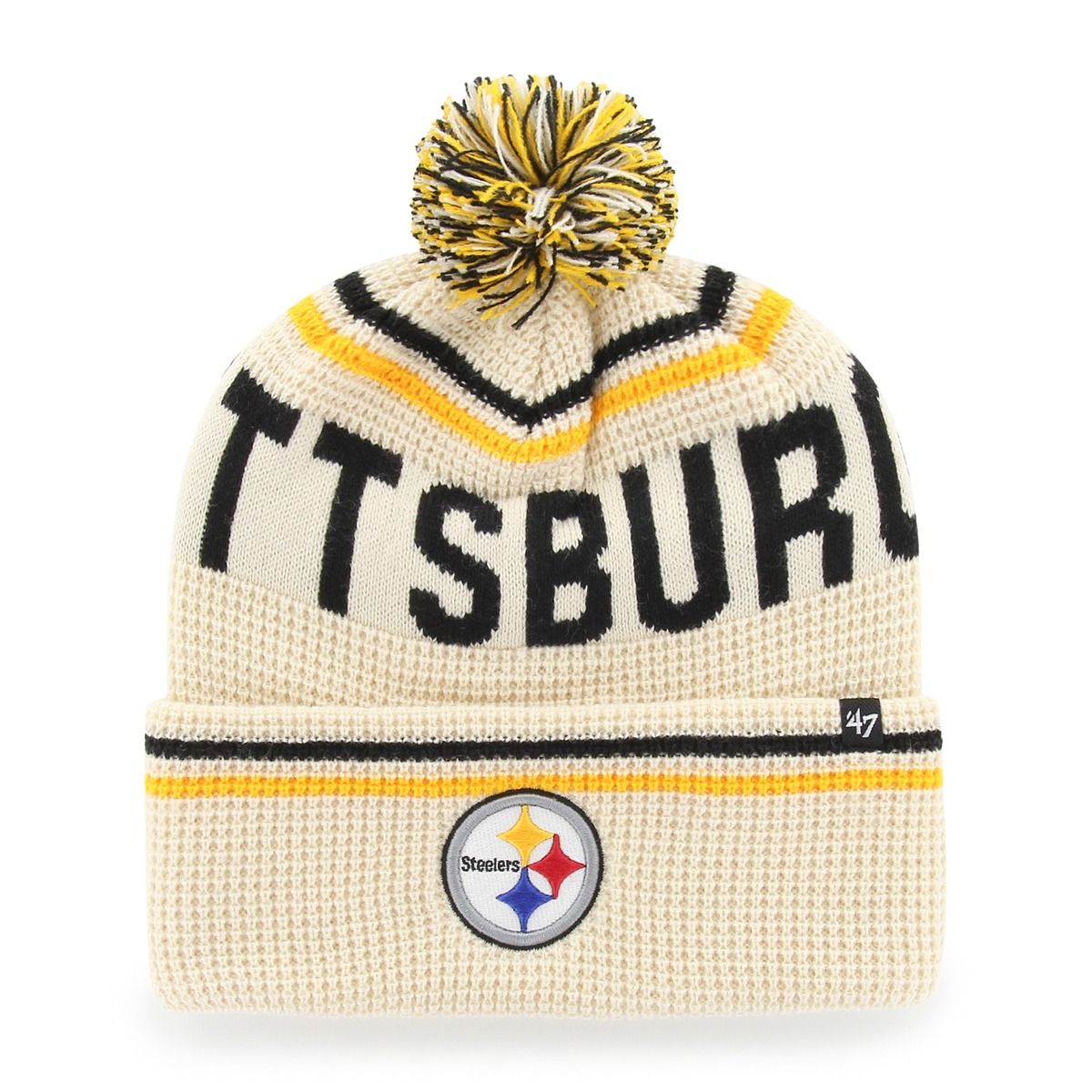 Pittsburgh Steelers '47 brand Cuff Quarter Knit Hat 1 Pittsburgh Steelers '47 brand Cuff Quarter Knit Hat