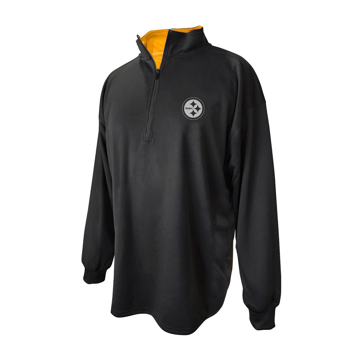 Pittsburgh Steelers Men's Big & Tall Reflective Logo 1/4 Zip 1 Pittsburgh Steelers Men's Big & Tall Reflective Logo 1/4 Zip