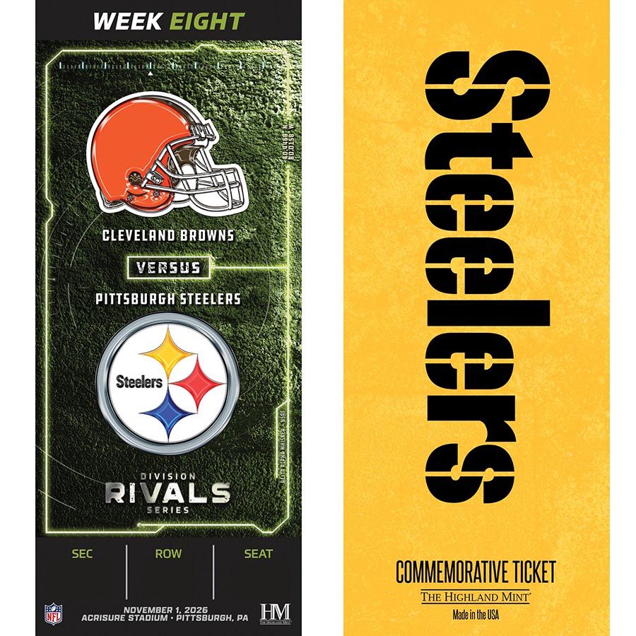 Pittsburgh Steelers vs. Cleveland Browns 11/1/26 Personalized Ticket of the Game 2 Pittsburgh Steelers vs. Cleveland Browns 11/1/26 Personalized Ticket of the Game