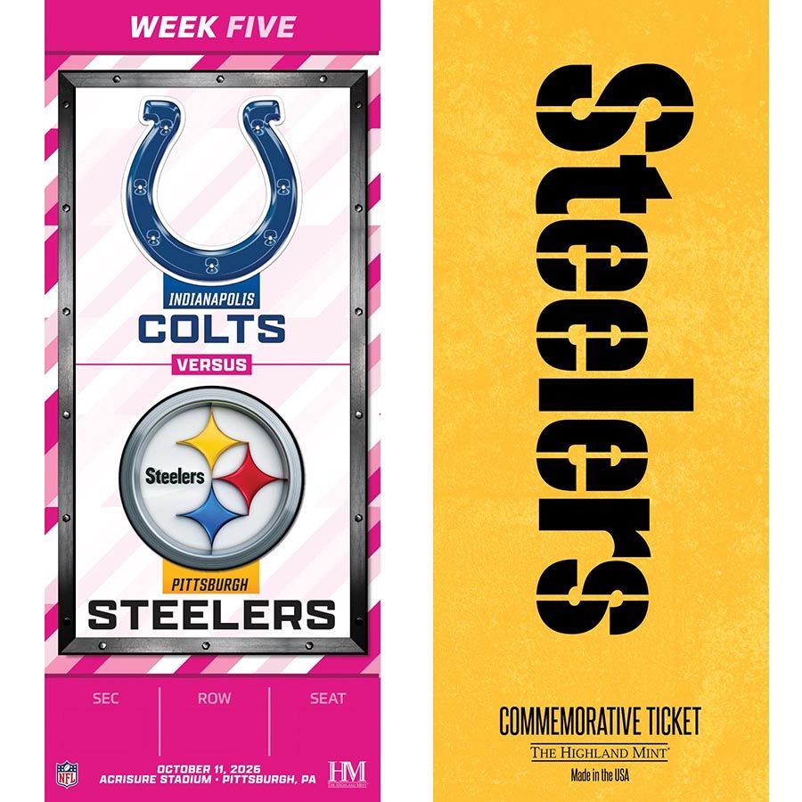 Pittsburgh Steelers vs. Indianapolis Colts 10/11/26 Personalized Ticket of the Game