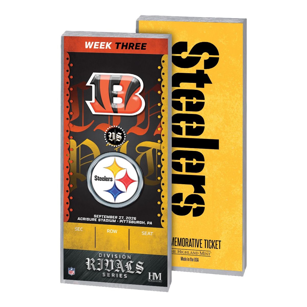 Pittsburgh Steelers vs. Cincinnati Bengals 9/27/26 Personalized Ticket of the Game
