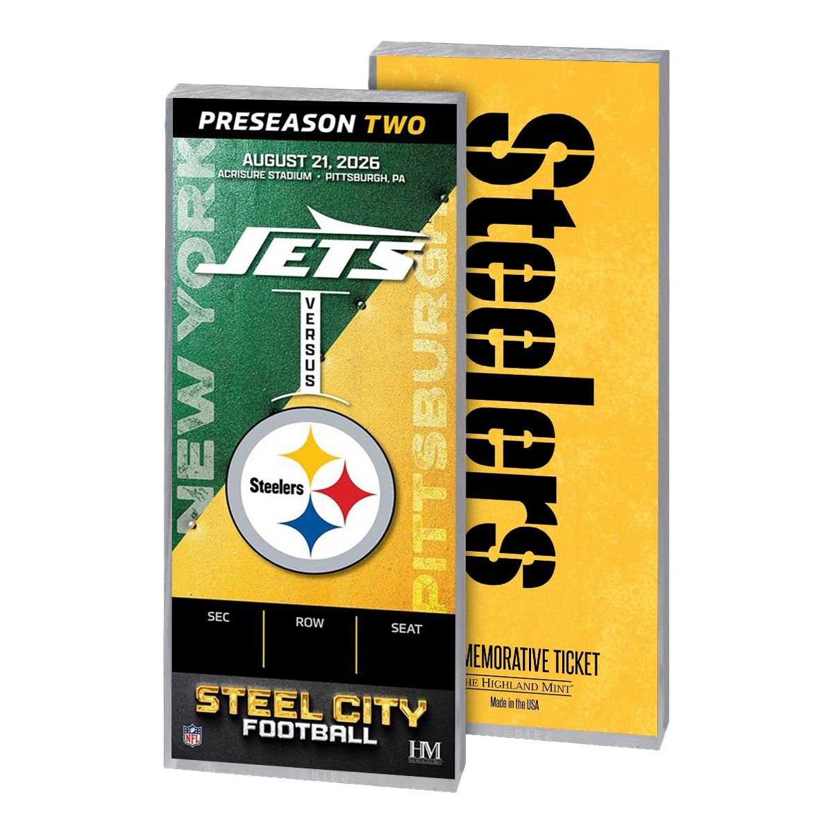 Pittsburgh Steelers vs. New York Jets 8/21/26 Personalized Ticket of the Game