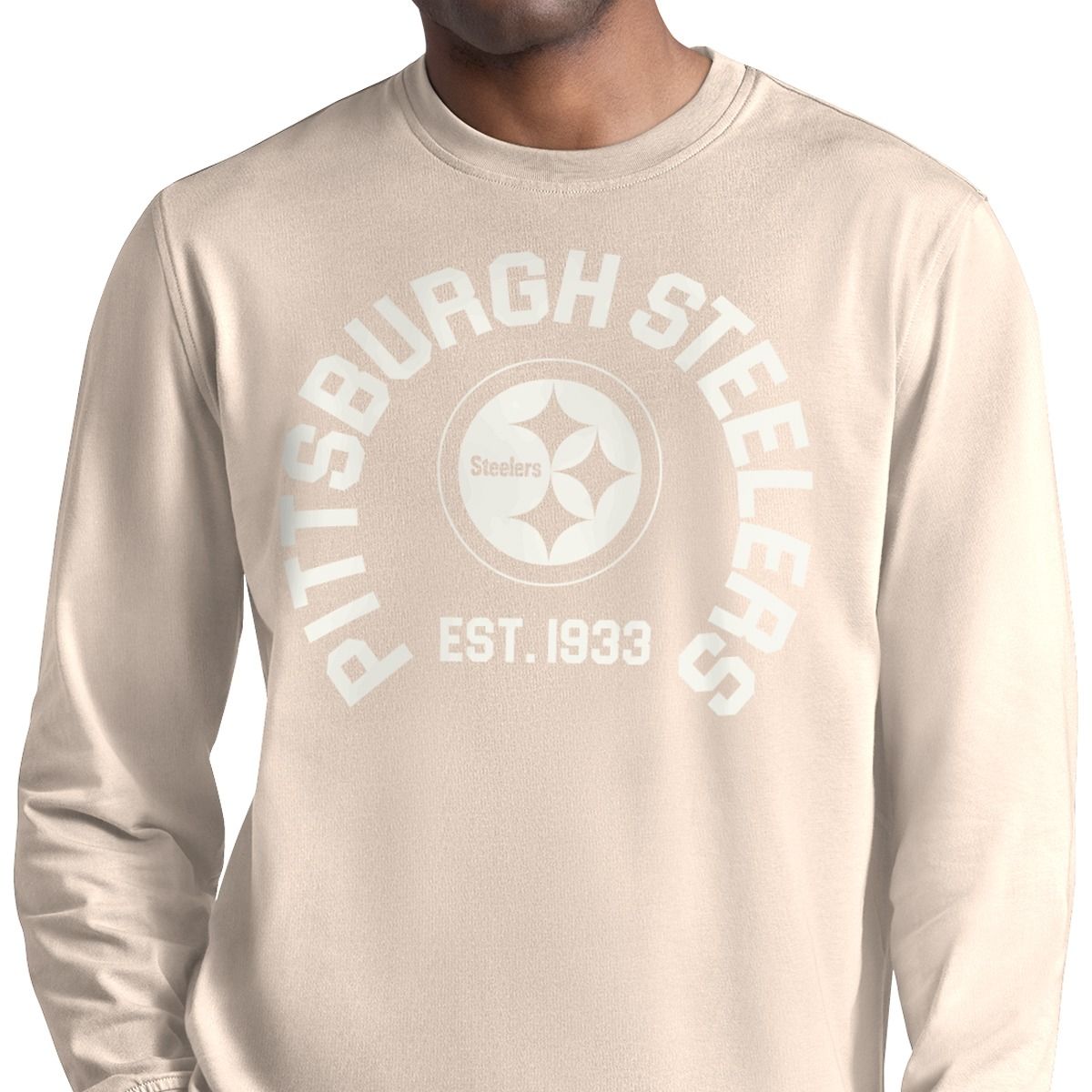 Pittsburgh Steelers Men's GIII Game Clock Taupe Long Sleeve T-Shirt 3 Pittsburgh Steelers Men's GIII Game Clock Taupe Long Sleeve T-Shirt