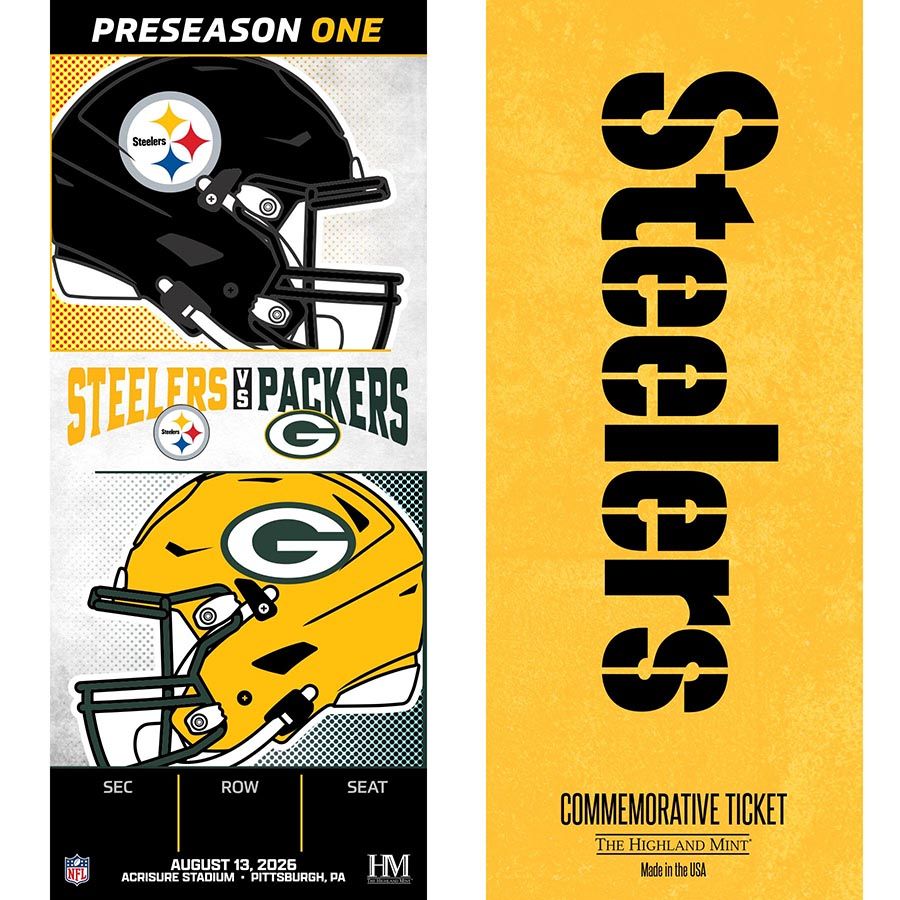 Pittsburgh Steelers vs. Green Bay Packers 8/13/26 Personalized Ticket of the Game