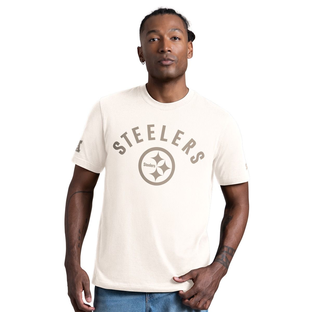 Pittsburgh Steelers Men's GIII Baseline Cream Short Sleeve T-Shirt 6 Pittsburgh Steelers Men's GIII Baseline Cream Short Sleeve T-Shirt