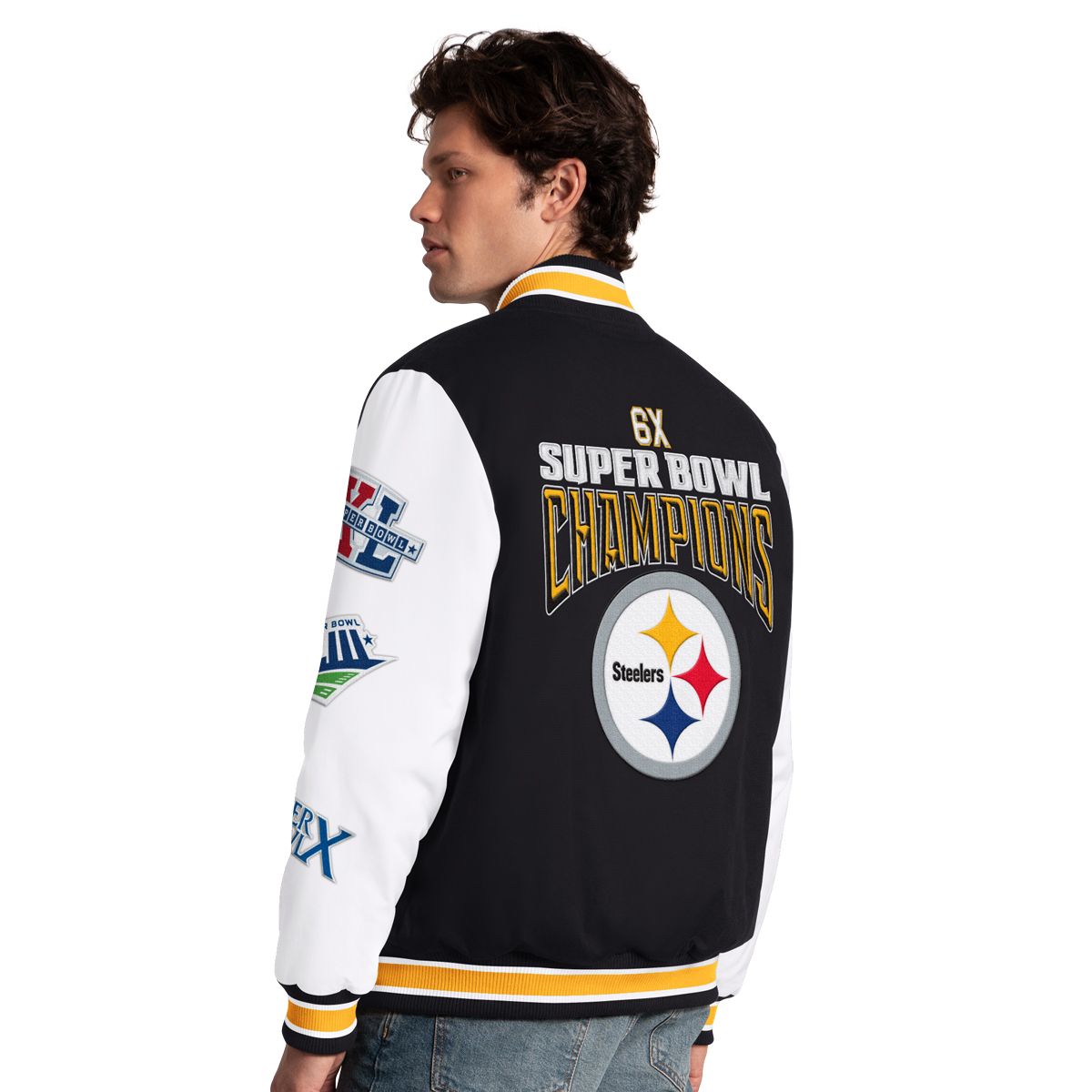 Pittsburgh Steelers Men's GIII Playoffs 6X Champ Varsity Jacket