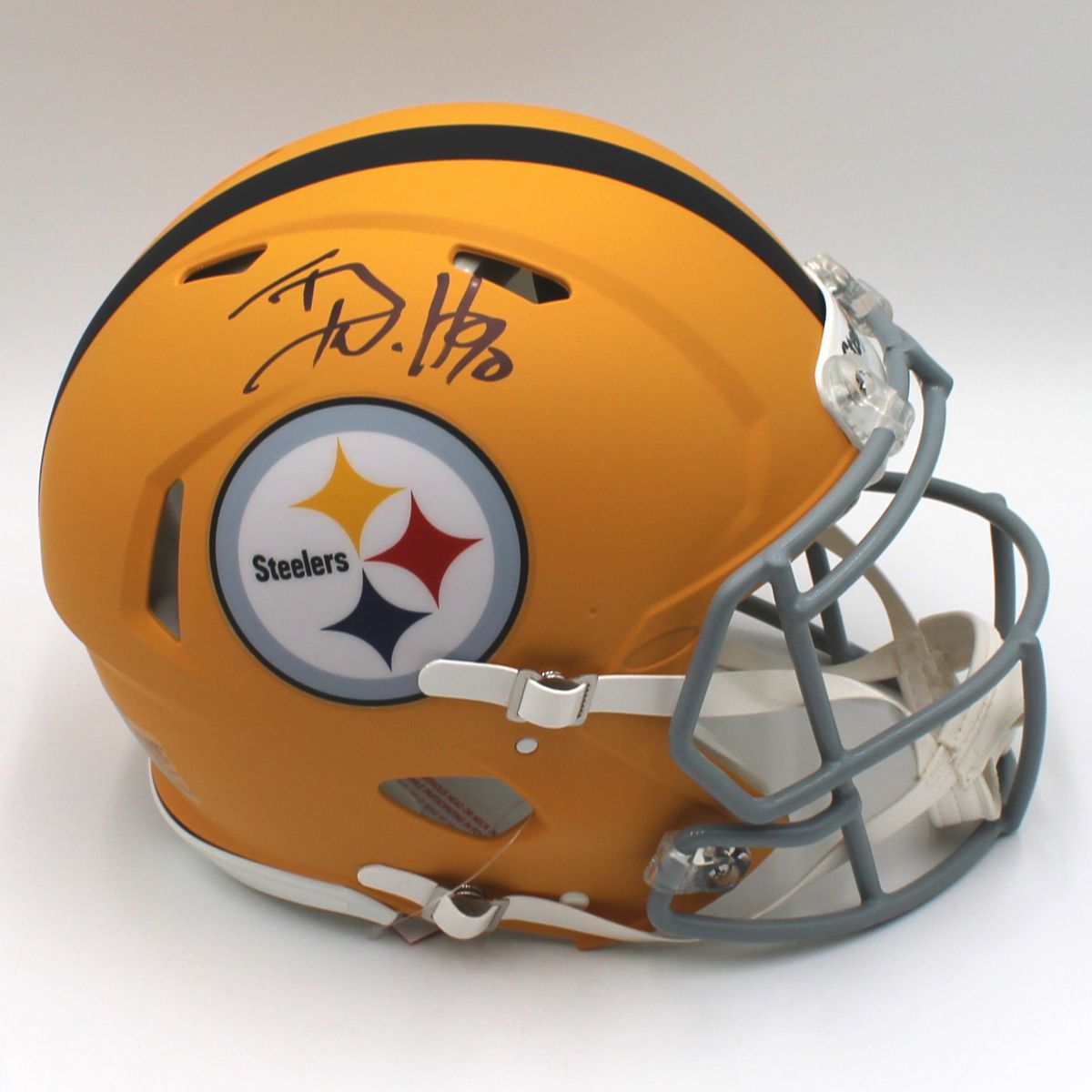 Pittsburgh Steelers #90 TJ Watt Autographed Riddell Authentic 1933 Legacy Full-Size Helmet 3 Pittsburgh Steelers #90 TJ Watt Autographed Riddell Authentic 1933 Legacy Full-Size Helmet