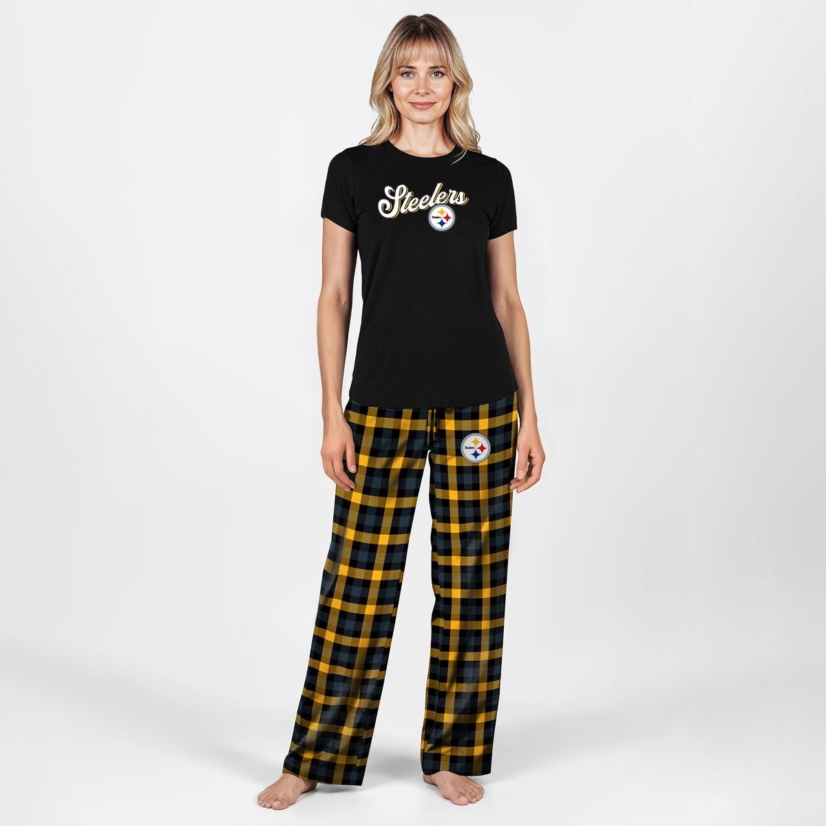 Pittsburgh Steelers Women's Highland Short Sleeve & Pant Set 3 Pittsburgh Steelers Women's Highland Short Sleeve & Pant Set