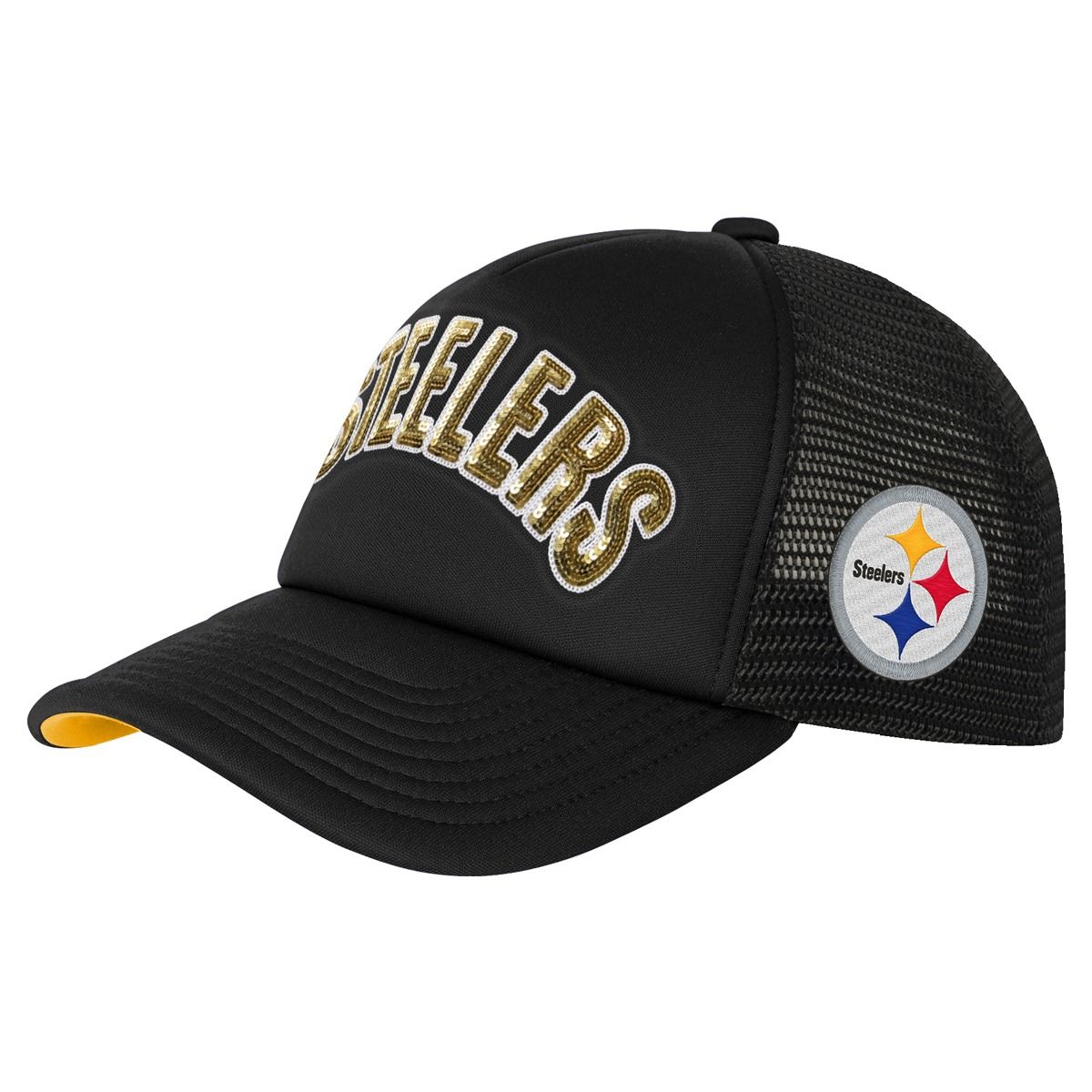 Pittsburgh Steelers Girl's Bling Trucker Hat