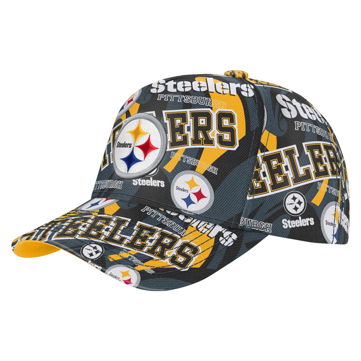 Pittsburgh Steelers Youth Shift All Over Logos Hat 8 Pittsburgh Steelers Youth Shift All Over Logos Hat
