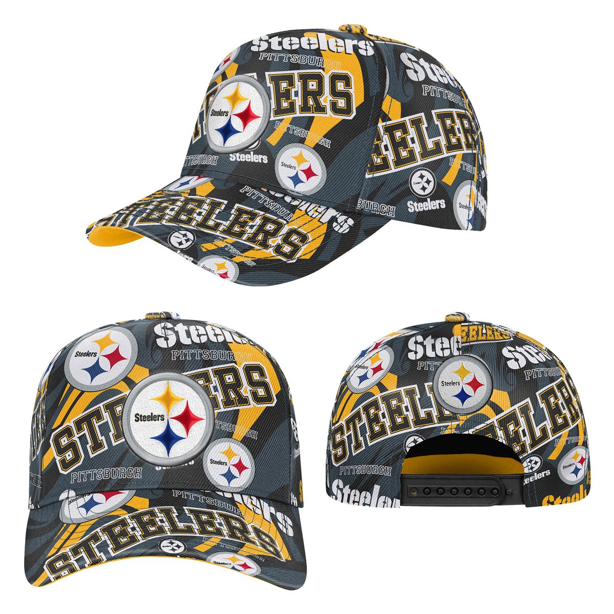 Pittsburgh Steelers Youth Shift All Over Logos Hat 4 Pittsburgh Steelers Youth Shift All Over Logos Hat