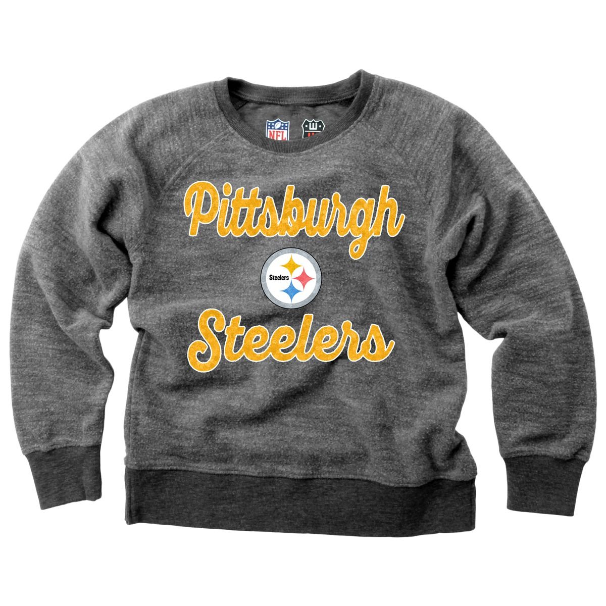 Pittsburgh Steelers Girls Hypocycloid Script Crew 1 Pittsburgh Steelers Girls Hypocycloid Script Crew