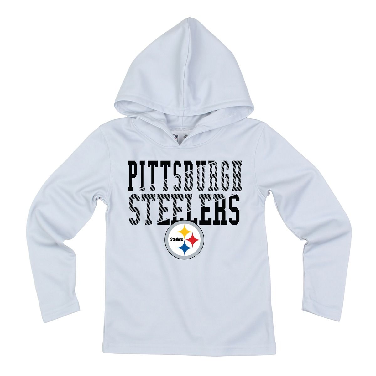 Pittsburgh Steelers Little Boy's Diagonal Stripes Hooded Long Sleeve T-Shirt