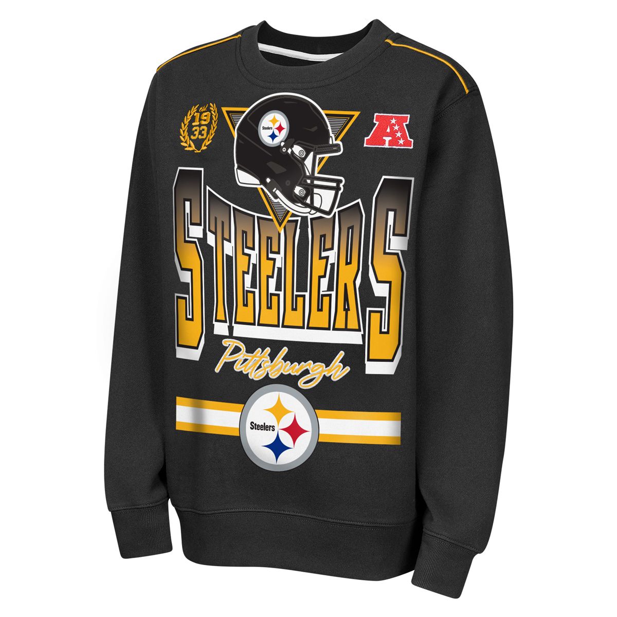 Pittsburgh Steelers Youth Run & Gun Crew Sweatshirt 7 Pittsburgh Steelers Youth Run & Gun Crew Sweatshirt