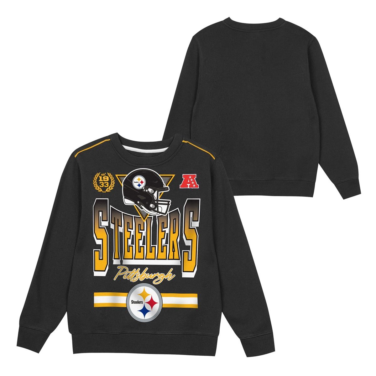 Pittsburgh Steelers Little Boy's Run & Gun Crew Sweatshirt 3 Pittsburgh Steelers Little Boy's Run & Gun Crew Sweatshirt