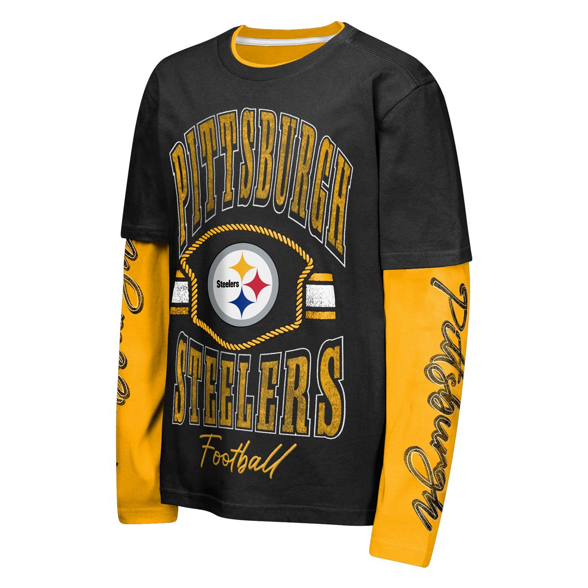 Pittsburgh Steelers Youth Motion 3 in 1 Combo Long Sleeve T-Shirt 2 Pittsburgh Steelers Youth Motion 3 in 1 Combo Long Sleeve T-Shirt