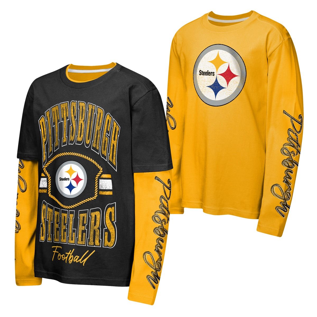 Pittsburgh Steelers Little Boy's Motion 3 in 1 Combo Long Sleeve T-Shirt 10 Pittsburgh Steelers Little Boy's Motion 3 in 1 Combo Long Sleeve T-Shirt