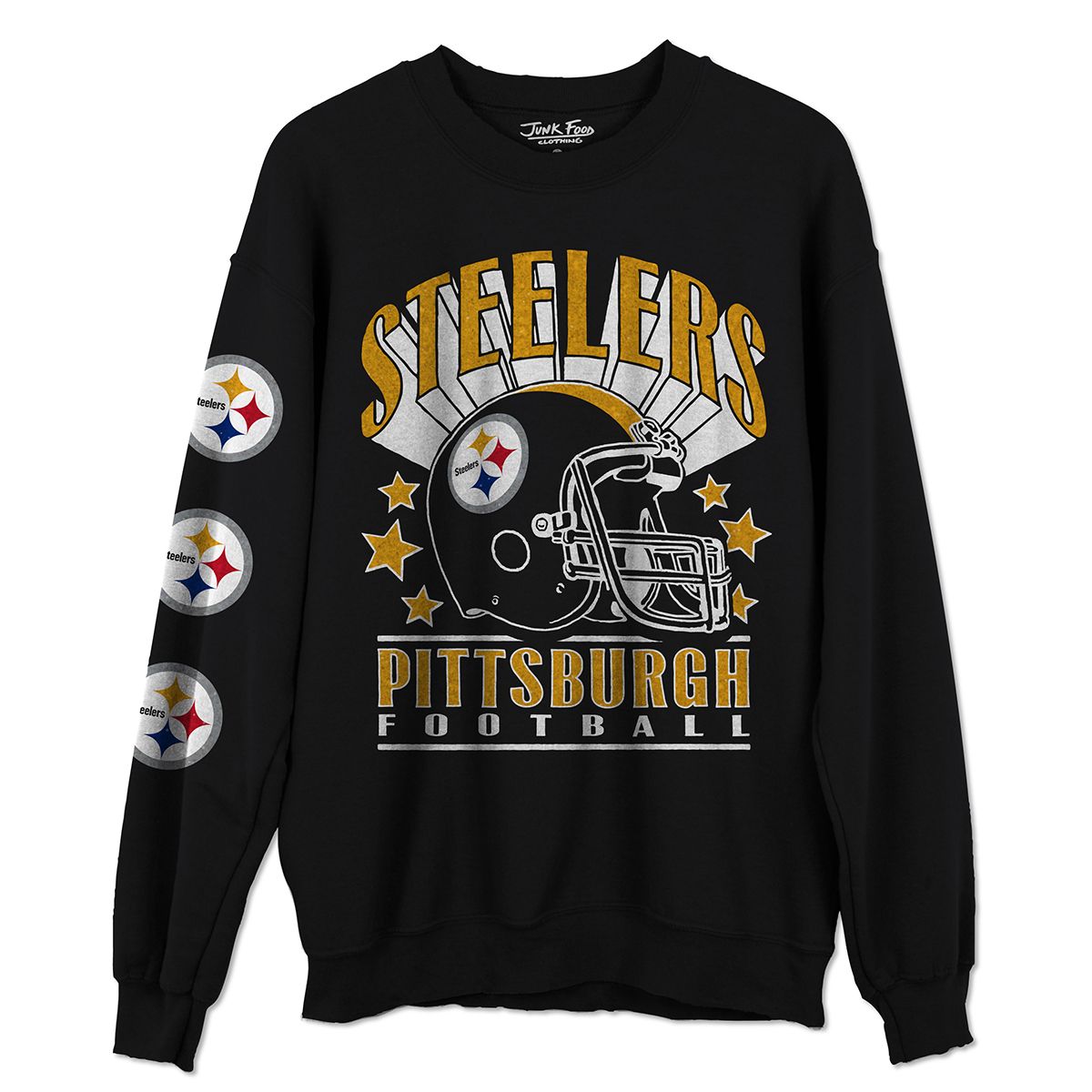 Pittsburgh Steelers Women's Glitter Helmet Crew Sweatshirt 5 Pittsburgh Steelers Women's Glitter Helmet Crew Sweatshirt