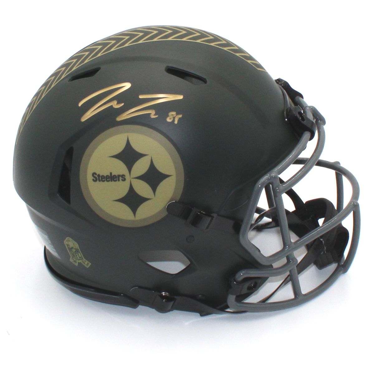 Pittsburgh Steelers #88 Pat Freiermuth Autographed Riddell Authentic Salute to Service Full-Size Helmet 2 Pittsburgh Steelers #88 Pat Freiermuth Autographed Riddell Authentic Salute to Service Full-Size Helmet