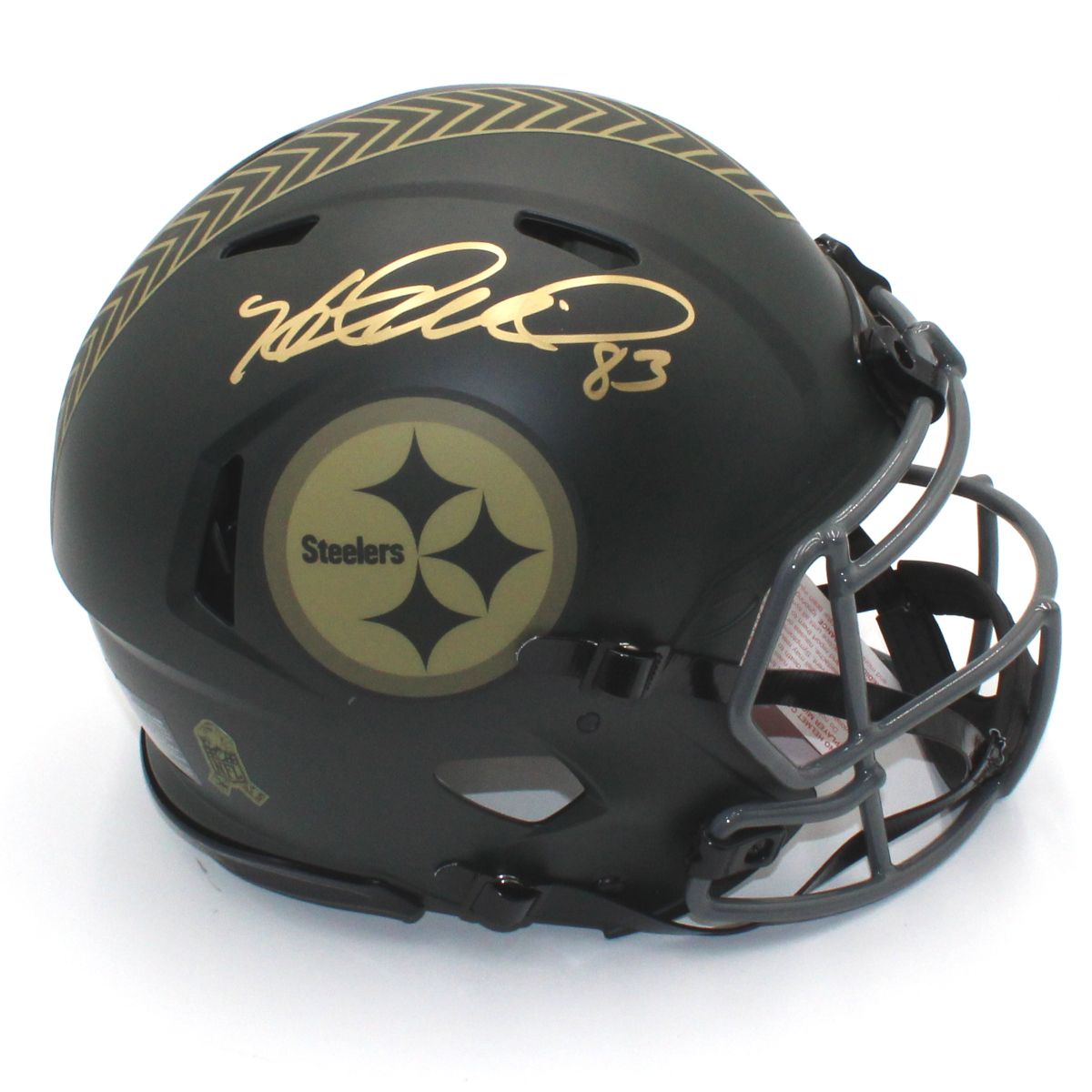 Pittsburgh Steelers #83 Heath Miller Autographed Riddell Authentic Salute-to-Service Full-Size Helmet