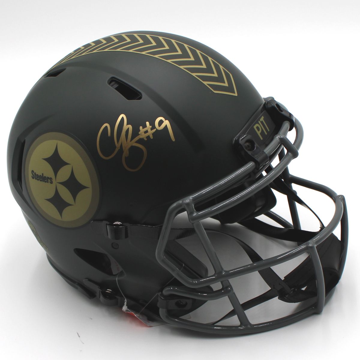 Pittsburgh Steelers #9 Chris Boswell Autographed Riddell Authentic Salute to Service Full-Size Helmet